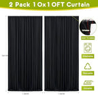 Black Backdrop Curtain for Parties Backdrop Drapes, 2Pack 10x10FT in (2 Pack)10FTx10FT in Black, alternate view 2