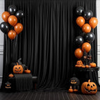 Black Backdrop Curtain for Parties Backdrop Drapes, 2Pack 10x10FT in (2 Pack)10FTx10FT in Black, alternate view 3