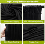 Black Backdrop Curtain for Parties Backdrop Drapes, 2Pack 10x10FT in (2 Pack)10FTx10FT in Black, alternate view 4