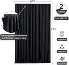 Black Backdrop Curtain for Parties Wrinkle Free Black Photo Curtains Backdrop Drapes Fabric Decoration for, alternate view 6