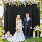 Black Backdrop Curtain for Parties Wrinkle Free Black Photo Curtains Backdrop Drapes Fabric Decoration for, alternate view 4