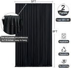 Black Backdrop Curtain for Parties Wrinkle Free Black Photo Curtains Backdrop Drapes Fabric Decoration for, alternate view 6