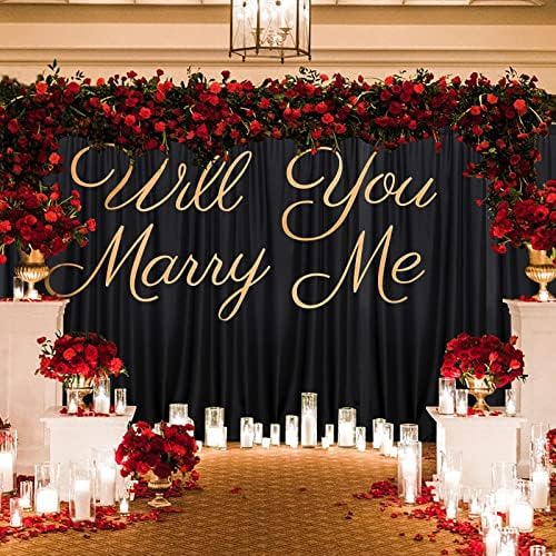 Black Backdrop Curtain for Party, Halloween Backdrop, 5ft x 7ft, 2 Panels in 5ft x 7ft (2 Panels) in Black, alternate view 4