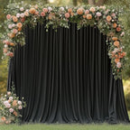 Black Backdrop Curtain for Wedding Parties Backdrop Drapes 10x10FT in 10FTx10FT in Black