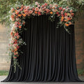 Black Backdrop Curtain for Wedding Parties Backdrop Drapes 10x8FT in 10FTx8FT in Black