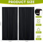 Black Backdrop Curtain for Wedding Parties Backdrop Drapes 10x8FT in 10FTx8FT in Black, alternate view 2