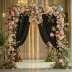 Black Backdrop Curtain for Wedding Parties Backdrop Drapes 10x8FT in 10FTx8FT in Black, alternate view 6
