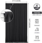 Black Backdrop Curtains 16 x 10ft for Photo Background Wrinkle Free Drapes in W4' x H10'(4 panels) in Black, alternate view 4