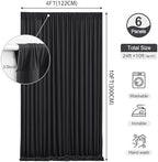 Black Backdrop Curtains 24 x 10ft for Photo Background Wrinkle Free Drapes in W4' x H10'(6 panels) in Black, alternate view 5
