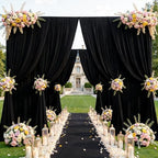 Black Backdrop Curtains 32 x 10ft for Photo Background Wrinkle Free Drapes in W4' x H10'(8 panels) in Black, alternate view 2