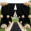 Black Backdrop Curtains 40 x 10ft for Photo Background Wrinkle Free Drapes in W4' x H10'(10 panels) in Black