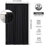 Black Backdrop Curtains 40 x 10ft for Photo Background Wrinkle Free Drapes in W4' x H10'(10 panels) in Black, alternate view