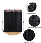 Black Backdrop Curtains 40 x 10ft for Photo Background Wrinkle Free Drapes in W4' x H10'(10 panels) in Black, alternate view