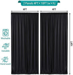 Black Backdrop Curtains 8 x 10 ft for Photo Background Wrinkle Free Drapes in W4' x H10'(2 panels) in Black, alternate view 5