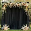 Black Backdrop Curtains Drapes for Parties Wedding, 5x10FT 2 Panel in 5'(W) x 10'(H), 2 panels in Black
