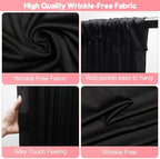 Black Backdrop Curtains Drapes for Parties Wedding, 5x10FT 2 Panel in 5'(W) x 10'(H), 2 panels in Black, alternate view 3