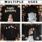 Black Backdrop Curtains for Wedding Parties, 20x7FT Wrinkle Free Photo Backdrop Curtains for Wedding Birthday, alternate view