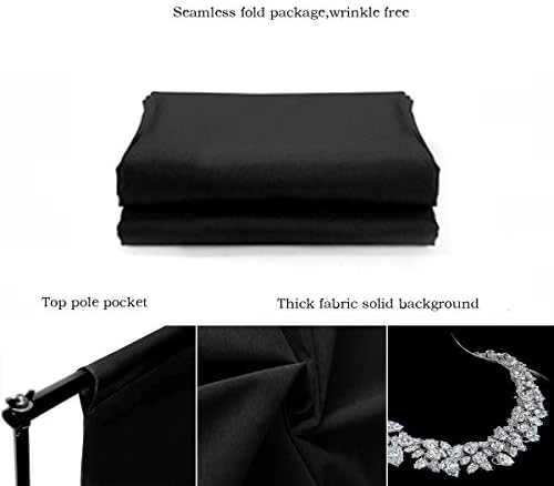 Black Backdrop for Photography Durable Fabric Background Photo Backdrop Video Photography Studio Only 1x, alternate view 5