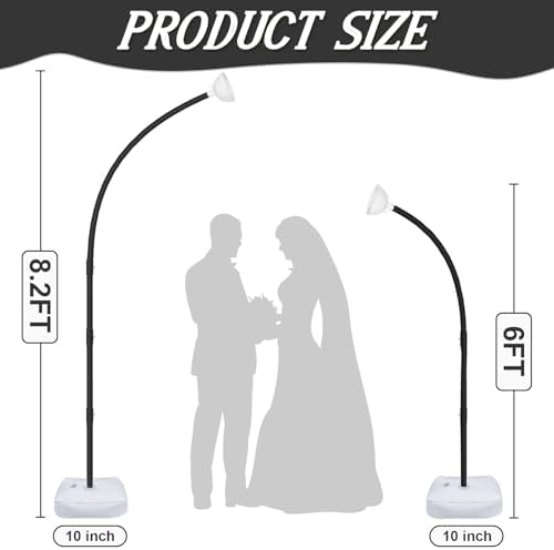Black Balloon Arch Kit, 8.2ft & 6ft Half Balloon Arch Stand with Base, alternate view 3