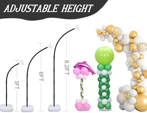 Black Balloon Arch Kit, 8.2ft & 6ft Half Balloon Arch Stand with Base, alternate view 5