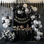 Black Bow Balloons, 12 Inch Black White Balloons With Bow Foil Balloon, alternate view 5