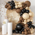 Black Brown Nude Balloon Garland Arch Kit, 155Pcs Latex Balloons Different Size 18 12 10 5 inch for Boy First