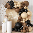 Black Brown Nude Balloon Garland Arch Kit, 155Pcs Latex Balloons Different Size 18 12 10 5 inch for Boy First