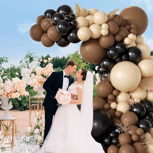 Black Brown Nude Balloon Garland Arch Kit, 155Pcs Latex Balloons Different Size 18 12 10 5 inch for Boy First, alternate view