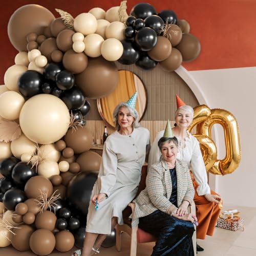 Black Brown Nude Balloon Garland Arch Kit, 155Pcs Latex Balloons Different Size 18 12 10 5 inch for Boy First, alternate view