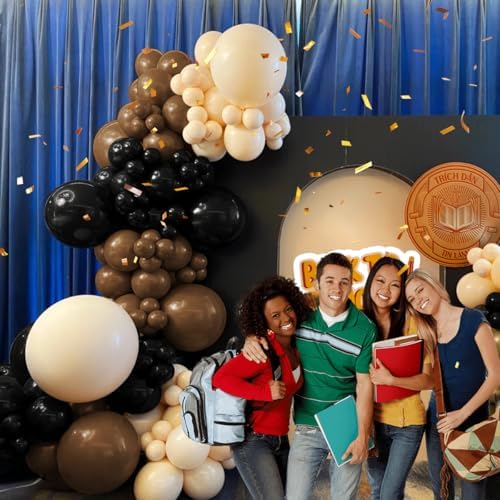 Black Brown Nude Balloon Garland Arch Kit, 155Pcs Latex Balloons Different Size 18 12 10 5 inch for Boy First, alternate view