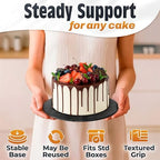 Black Cake Board, 8 Inch Round Cake Drum, 1/2 Inch Thick Cardboard, alternate view 4
