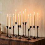 Black Candle Holder Candlestick Holders 15 Pcs Candle Sticks Holder Metal Tapered Candle Holder, Taper Candle