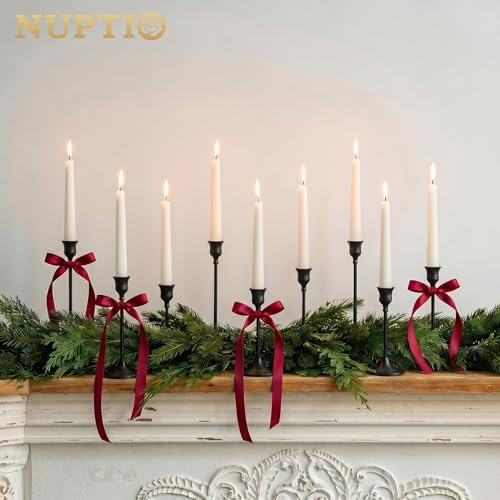 Black Candle Holder Candlestick Holders 15 Pcs Candle Sticks Holder Metal Tapered Candle Holder, Taper Candle, alternate view
