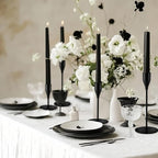 Black Candlestick Holders, Metal Taper Candle Holders, Bulk Set of 27 in Black, alternate view 2