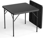 Black Card Square Table, 34 inch Foldable Legs Full Table Top, Easy to Set up and Store, Folding Portable for