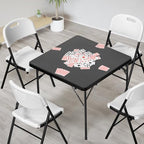 Black Card Square Table, 34 inch Foldable Legs Full Table Top, Easy to Set up and Store, Folding Portable for, alternate view