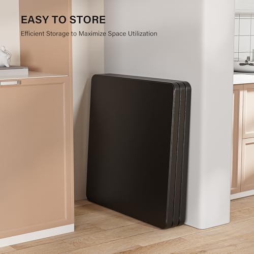Black Card Square Table, 34 inch Foldable Legs Full Table Top, Easy to Set up and Store, Folding Portable for, alternate view
