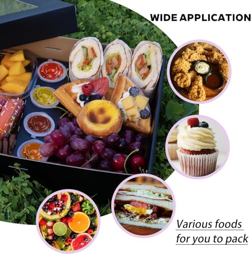Black Cardboard Grazing Box, 8 PCS Outdoor Platter Serving Box w/Clear Lid for 5-8 People To Go, Stably Filled, alternate