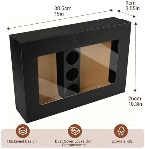 Black Cardboard Grazing Box, 8 PCS Outdoor Platter Serving Box w/Clear Lid for 5-8 People To Go, Stably Filled, alternate