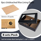 Black Cardboard Grazing Box, 8 PCS Outdoor Platter Serving Box w/Clear Lid for 5-8 People To Go, Stably Filled, alternate