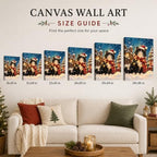 Black Cat Christmas Canvas Wall Art, Tuxedo Cat Santa Hat Canvas Prints, alternate view 6