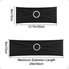 Black Chair Sashes 50 Pack Spandex Stretch Chair Band Sashes with Buckles for Folding Chairs Wedding Party, alternate view 2