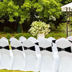 Black Chair Sashes 50 Pack Spandex Stretch Chair Band Sashes with Buckles for Folding Chairs Wedding Party, alternate view 6