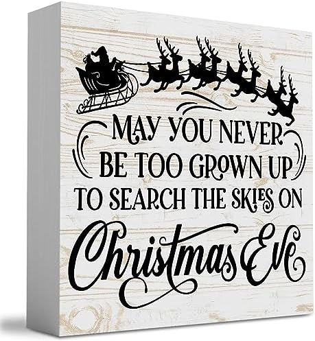 Black Christmas Decor - Indoor & Office Decor Signs - 'May You Never Be Too Grown Up' 5 x 5 Inches in 5 x 5