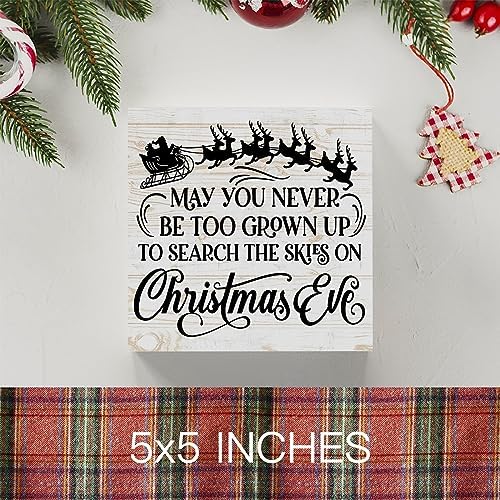 Black Christmas Decor - Indoor & Office Decor Signs - 'May You Never Be Too Grown Up' 5 x 5 Inches in 5 x 5, alternate view 3