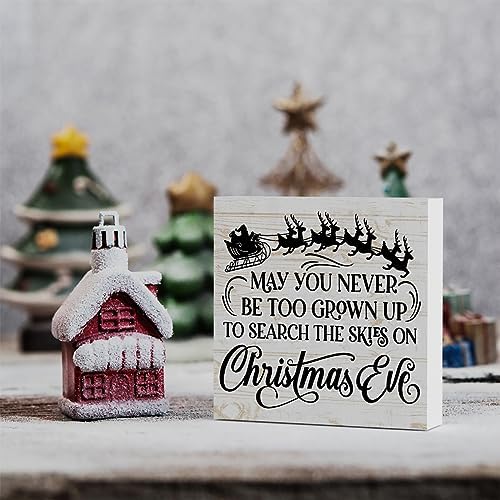 Black Christmas Decor - Indoor & Office Decor Signs - 'May You Never Be Too Grown Up' 5 x 5 Inches in 5 x 5, alternate view 4