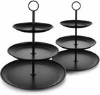 Black Cupcake Stand 3 Tier, Stainless Steel Tiered Dessert Stand for Wedding, Birthday, Tea Party, Holiday