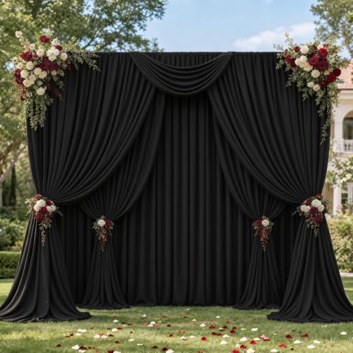 Black Curtains for Parties, 5ft x 7ft 2 Panels with Rod Pockets, alternate view 6