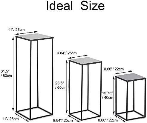 Black Cylinder Stand for Party: 15.7/23.6/31.5in, Set of 3 in EP Black, alternate view 2