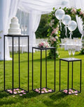 Black Cylinder Stand for Party: 23.6/31.5/39.4in, Set of 3 in EP Black